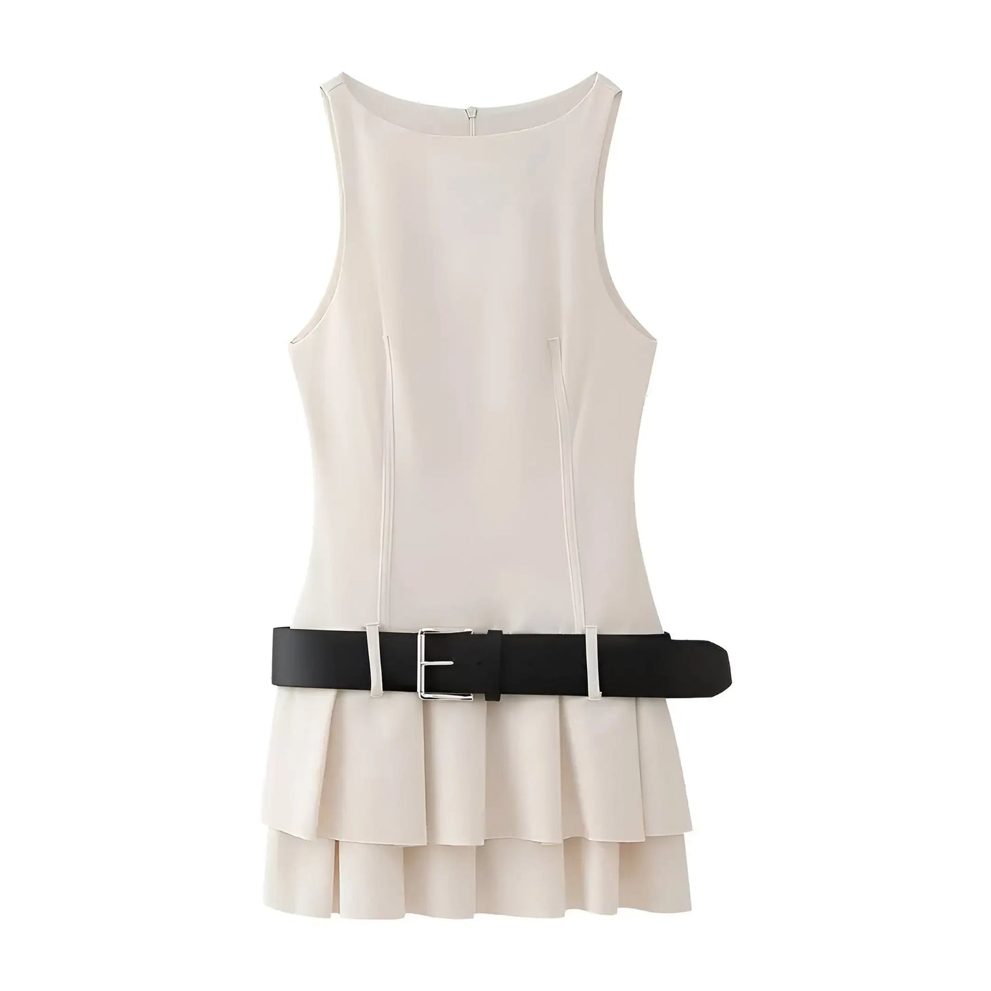 SLEEVELESS MINI DRESS WITH BELT