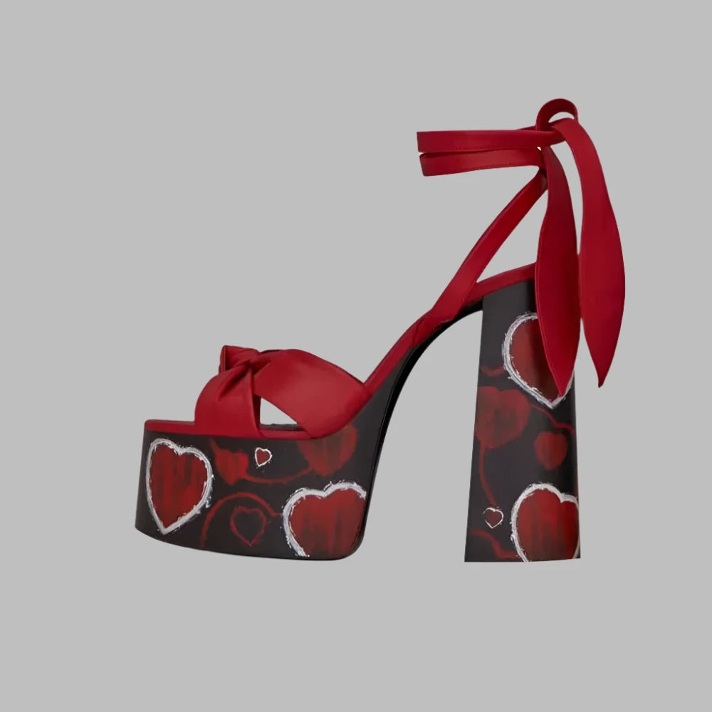 RETRO PLATFORM HIGH HEELS SANDALS