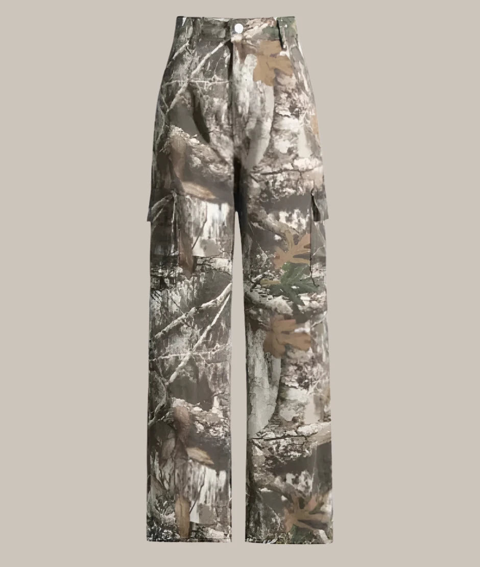 PRINTED LOOSE DENIM PANTS