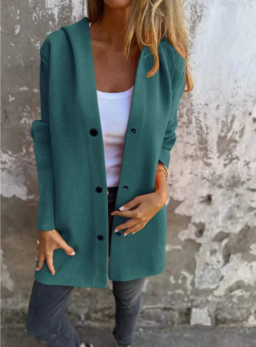 LOOSE FIT HOODED CARDIGAN