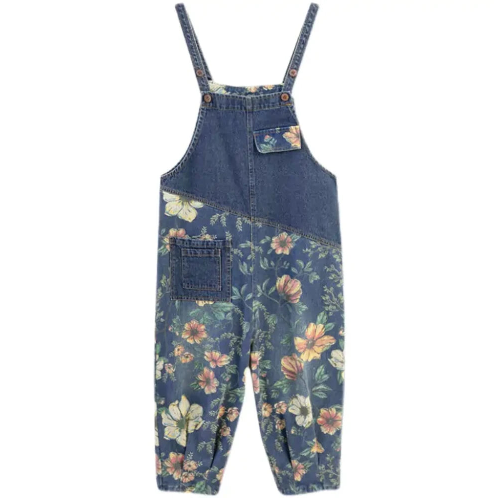 FLORAL DENIM JUMPSUIT