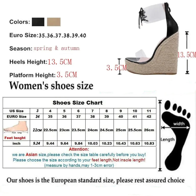 LACE UP HIGH HEELS WEDGES