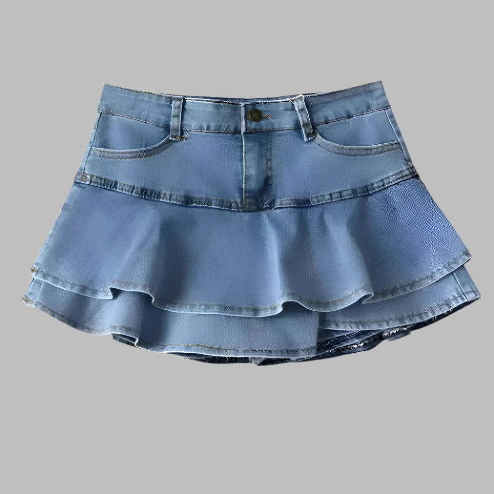 VINTAGE DENIM SKIRT SHORT